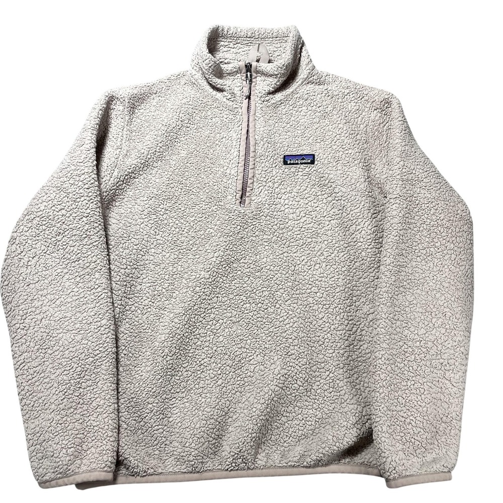 Patagonia Jacket Womens Small Beige Los Gatos Fleece 1/4 Zip Pullover Outdoor